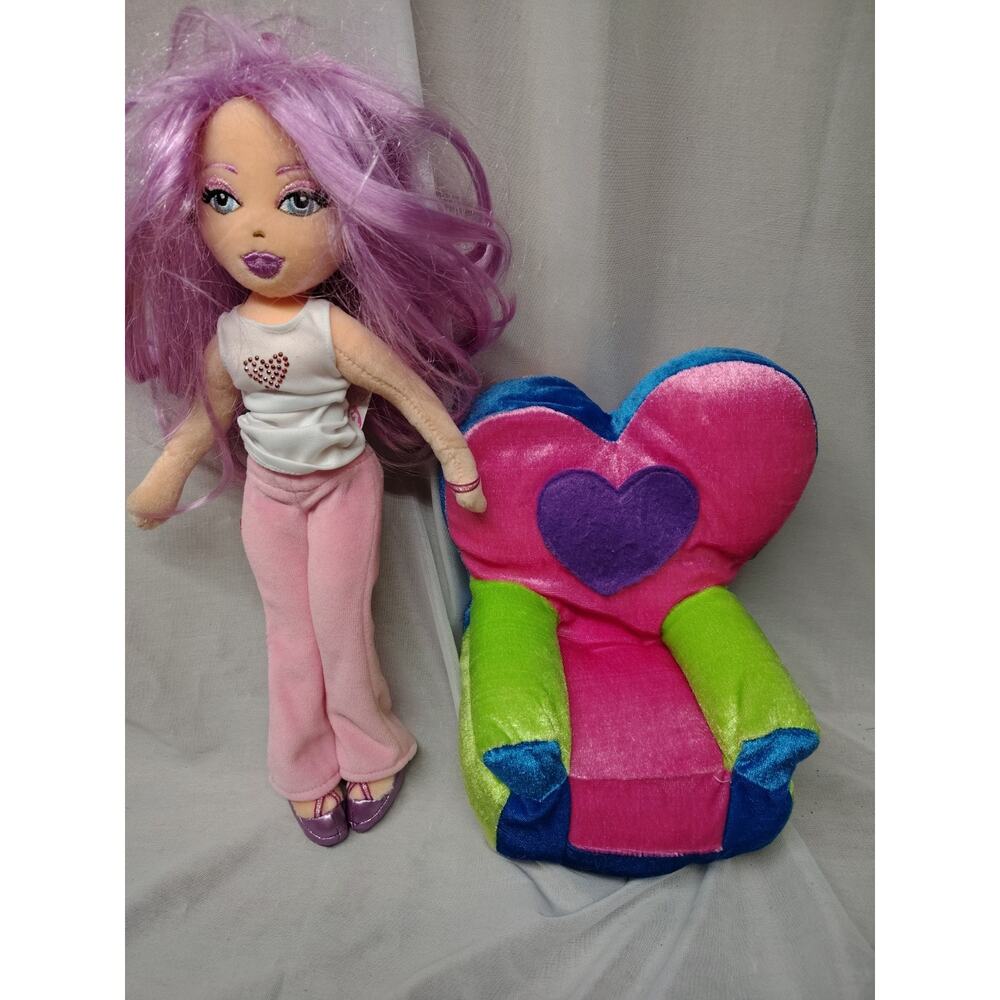 TY Girlz - TOTALLY TRISH (12 inch) Stuffed Girl Doll And Chair Plush Toy